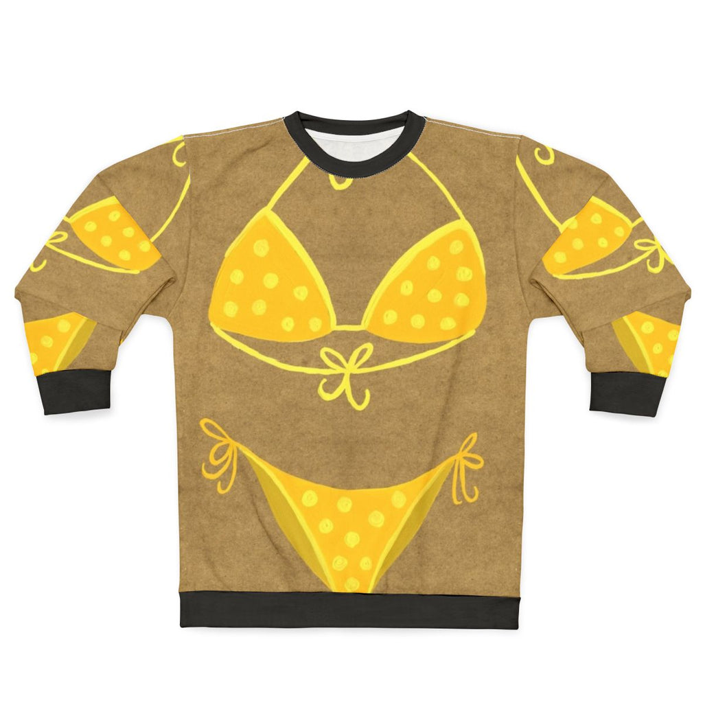 Yellow polka dot sweatshirt with vintage-inspired design
