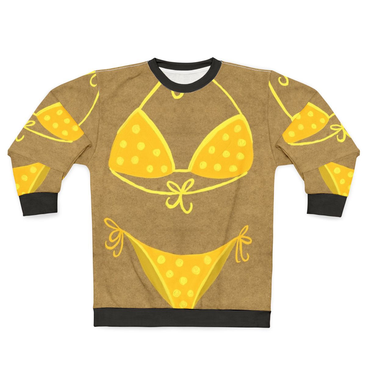 Yellow polka dot sweatshirt with vintage-inspired design