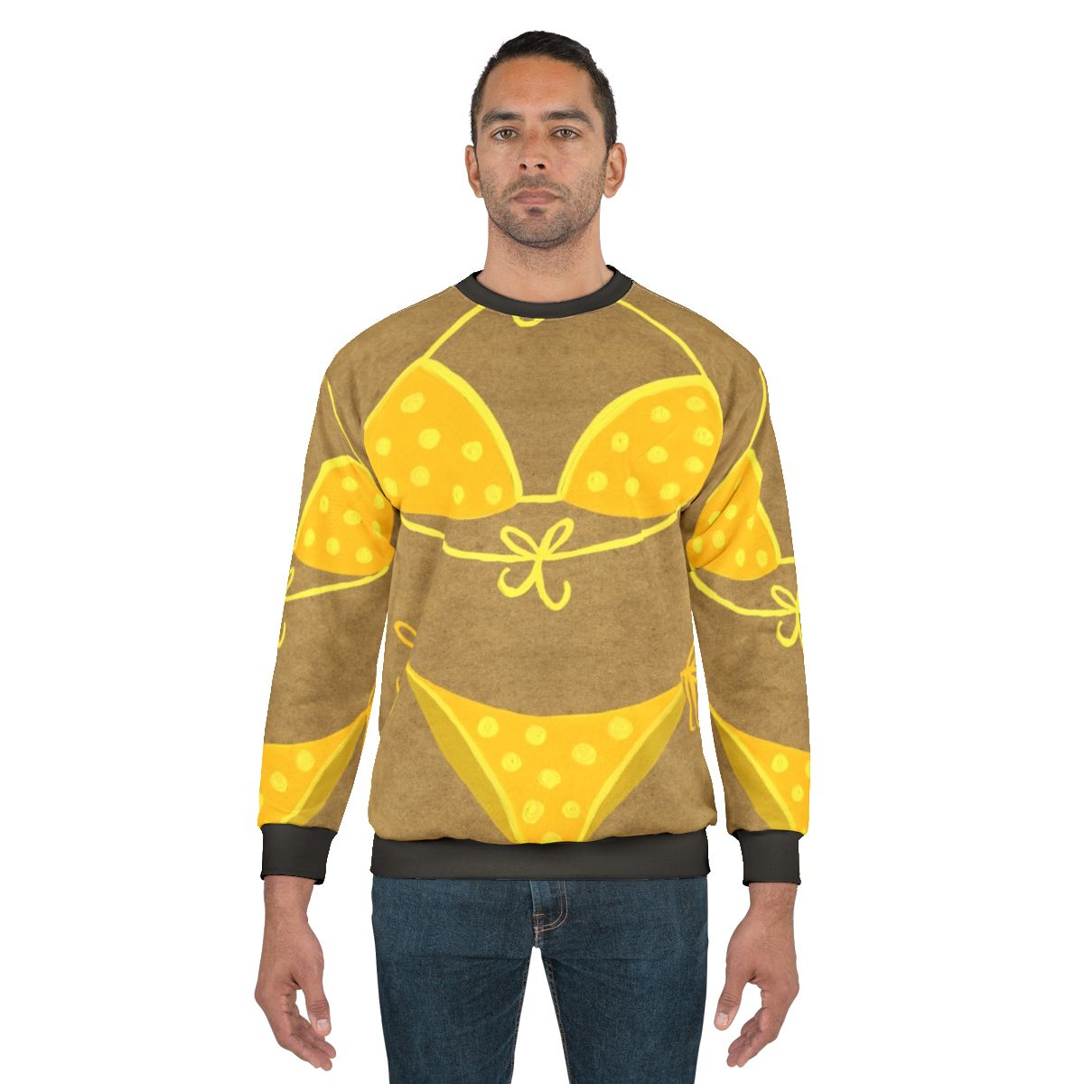 Yellow polka dot sweatshirt with vintage-inspired design