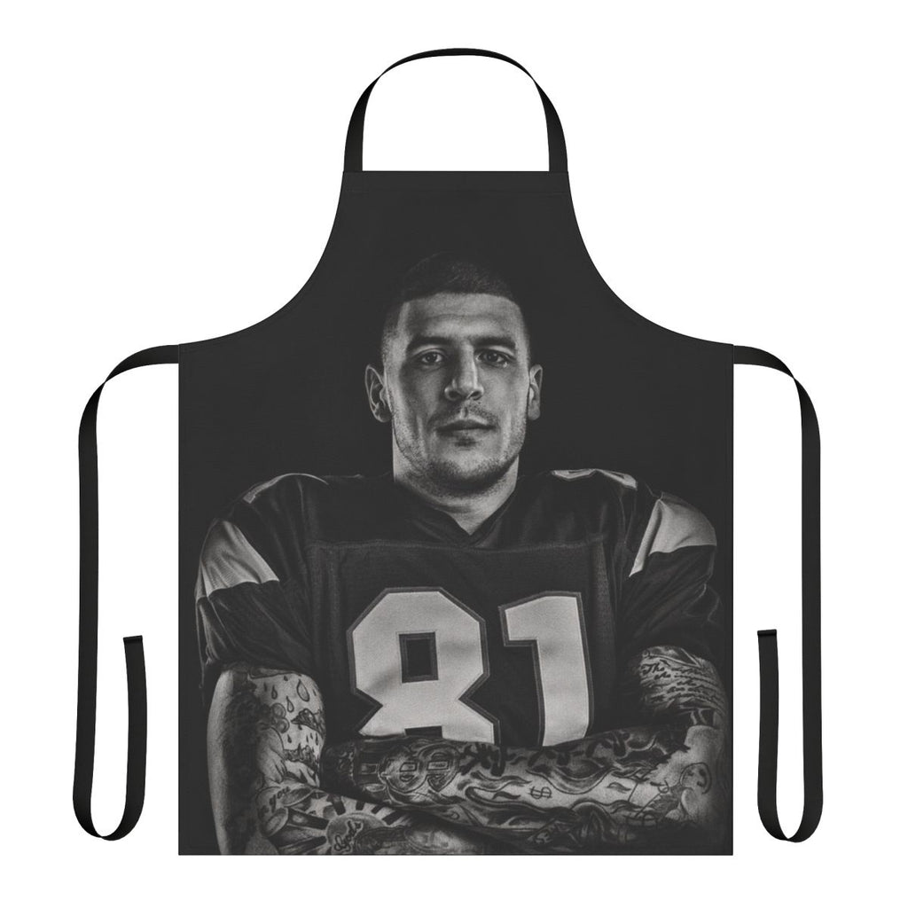 Aaron Hernandez-inspired apron with football design