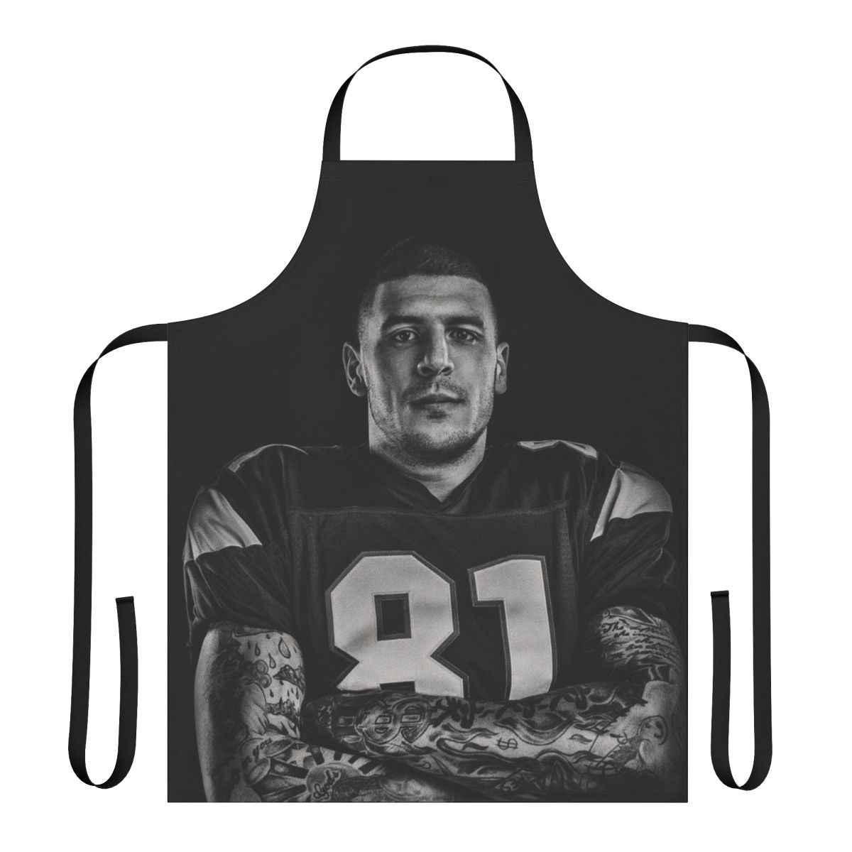 Aaron Hernandez-inspired apron with football design