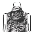 Apron featuring a black and white image of an abandoned and deceased astronaut in a spacesuit
