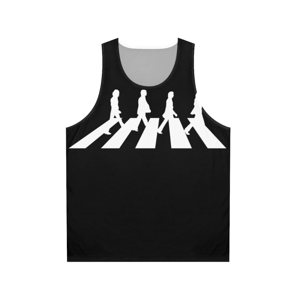 Minimalist Abbey Road Unisex Tank Top with Beatles Imagery