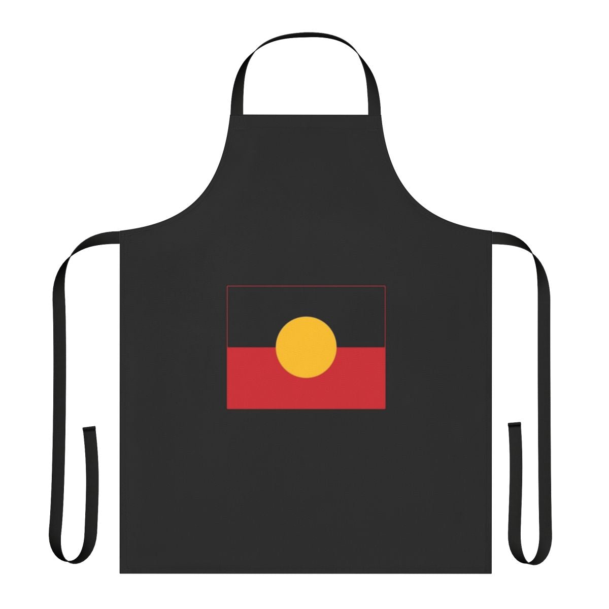 Aboriginal flag design printed on a high-quality apron