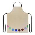 An abstract apron featuring vibrant colors and geometric patterns, inspired by the work of American painter Thomas Downing.