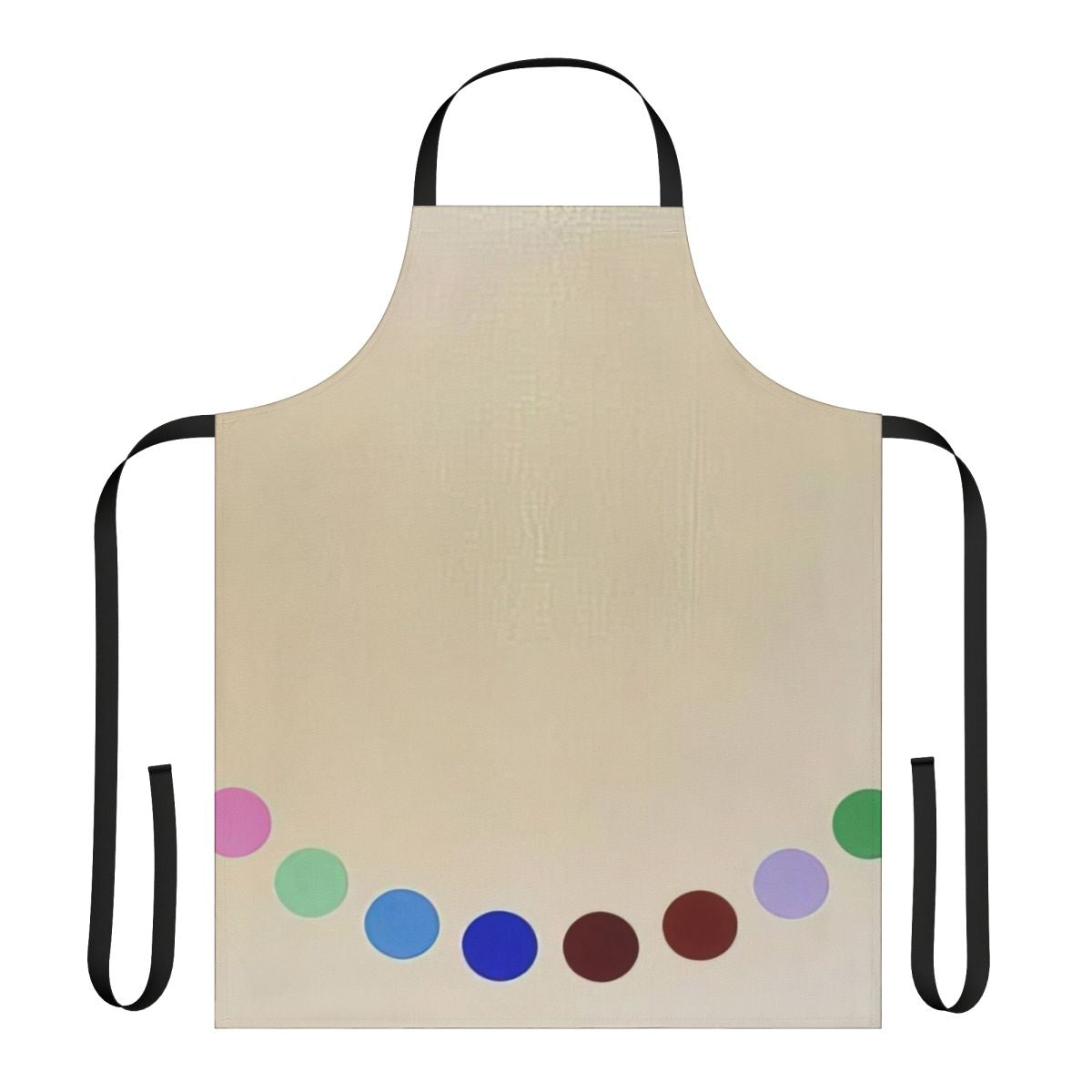 An abstract apron featuring vibrant colors and geometric patterns, inspired by the work of American painter Thomas Downing.