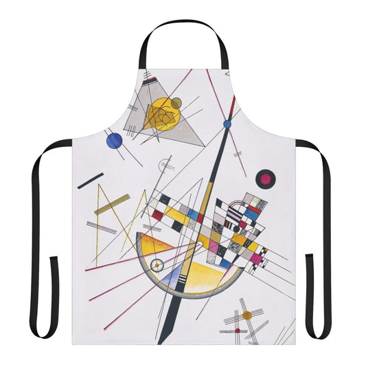 Colorful abstract apron featuring Wassily Kandinsky's "Delicate Tension" design