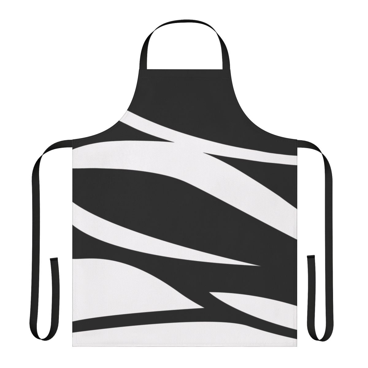Abstract black and white graphic design apron