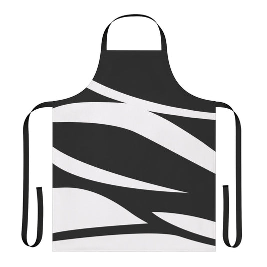 Abstract black and white graphic design apron