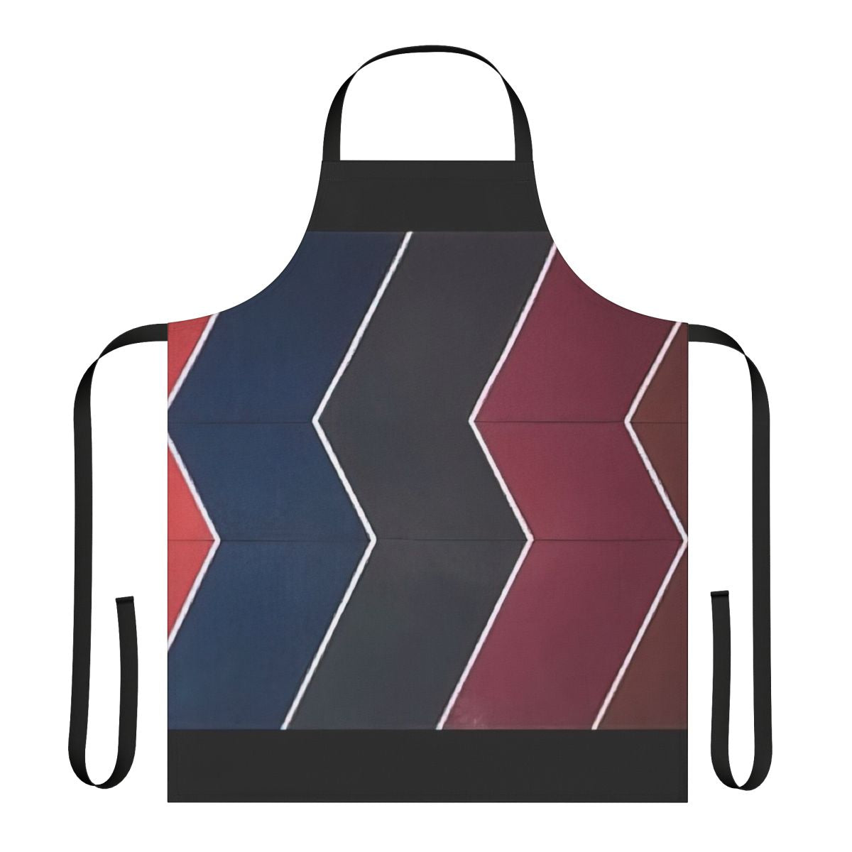 Abstract art-inspired apron featuring vibrant colors and optical illusions, inspired by the paintings of American artist Thomas Downing.