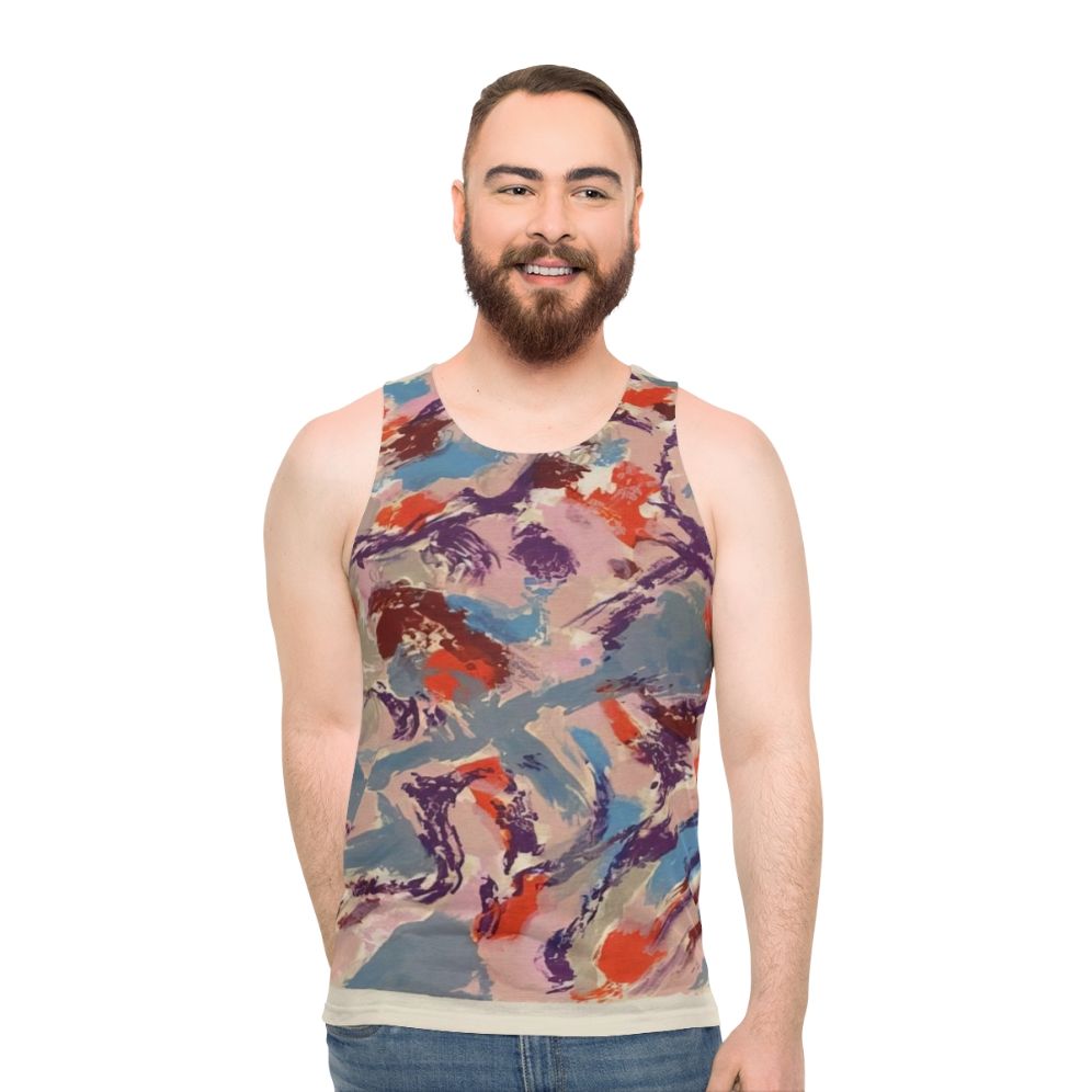 Abstract art unisex tank top with lyrical abstraction design