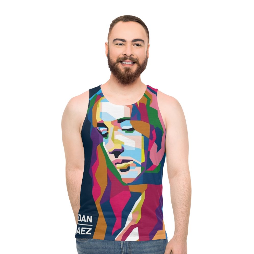 Abstract Geometric Joan Baez Pop Art Unisex Tank Top
