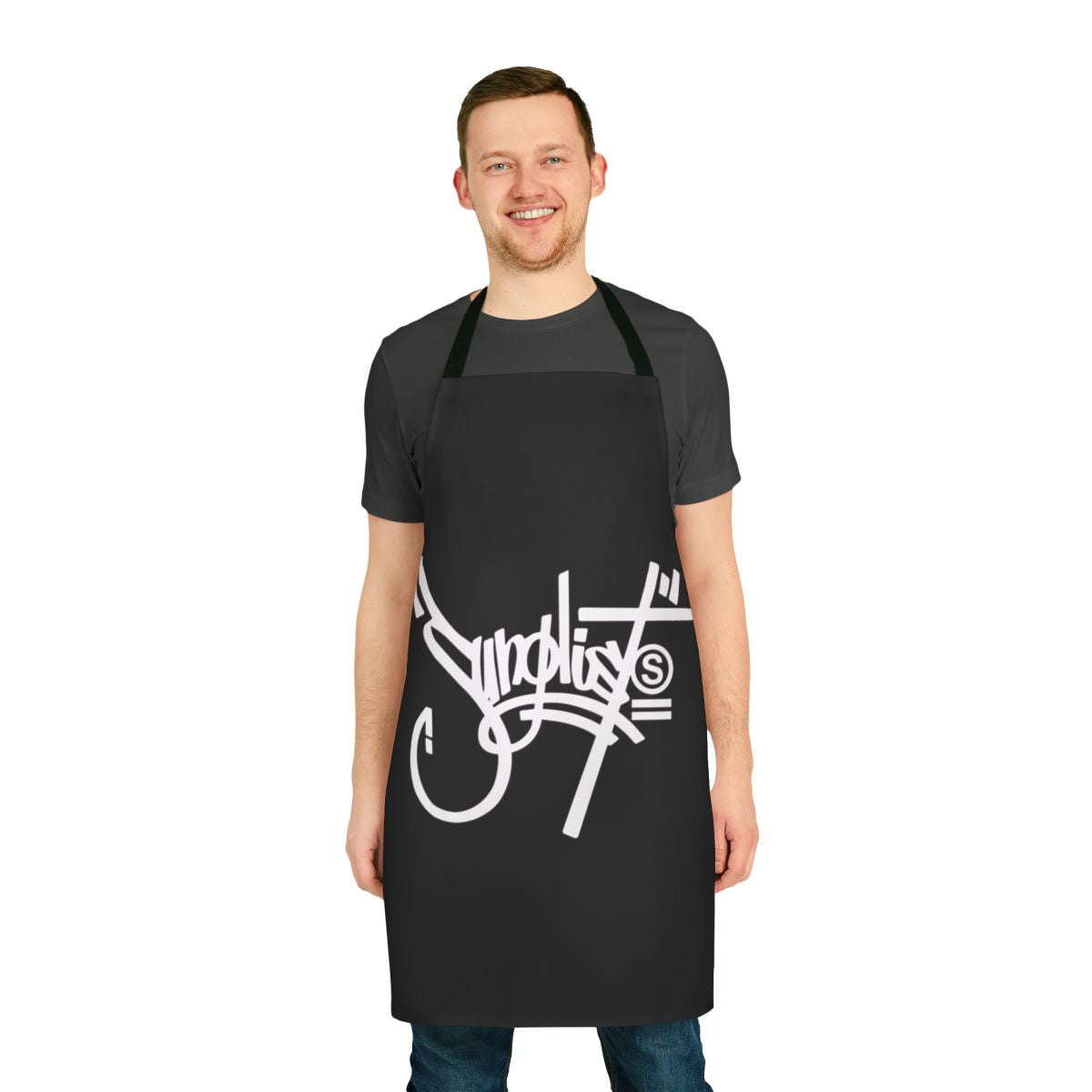 White apron with abstract jungle print design