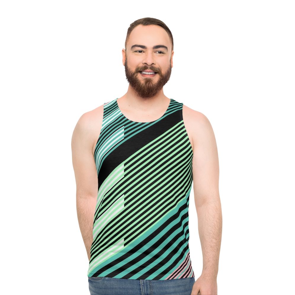 Abstract Stripes Tropical Unisex Tank Top
