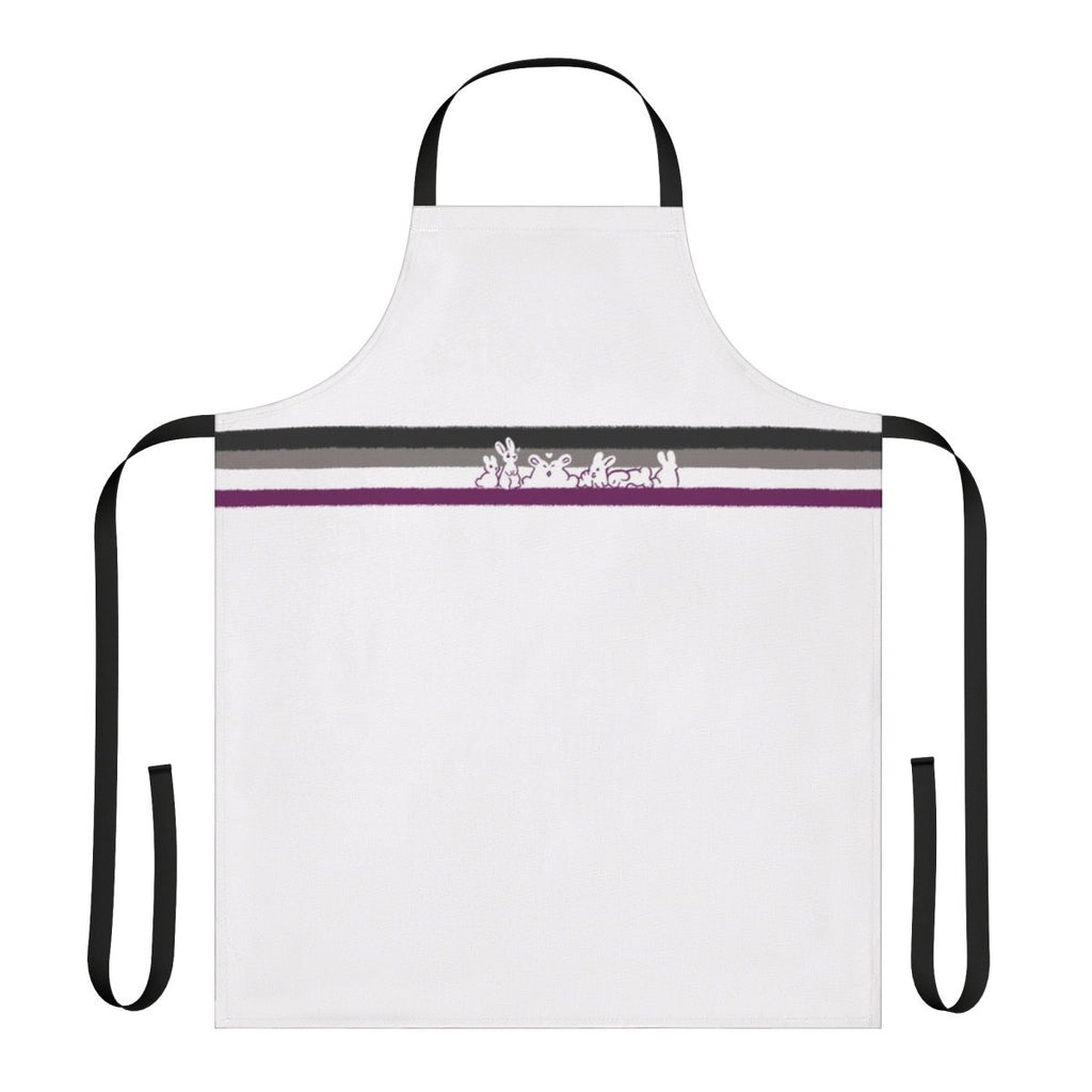 Asexual pride colored apron with a cute rabbit design