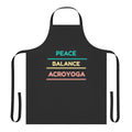Acro yoga apron with peace, balance, and triangle design