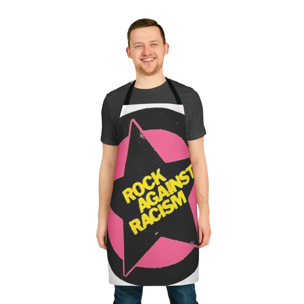Apron with "Rock Against Racism" graphic design