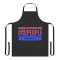 Acupuncture themed apron with needles and yin yang symbol