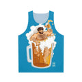 Unisex tank top with "Adam Likes A Big Beer" bear design