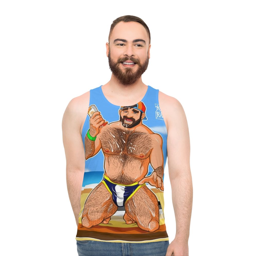 Unisex Adam Likes Sun Lotion Bear Pride Tank Top
