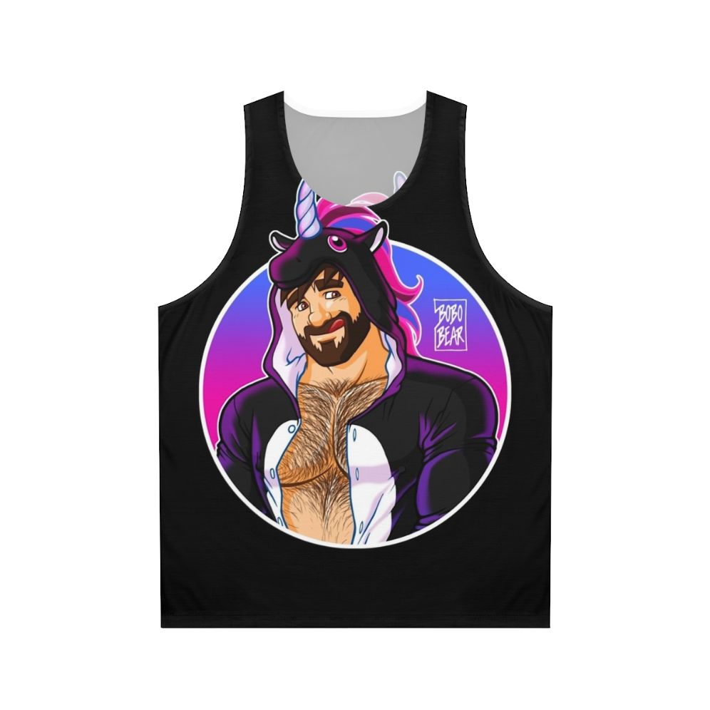 Adam Likes Unicorns Unisex Round Detail Tank Top