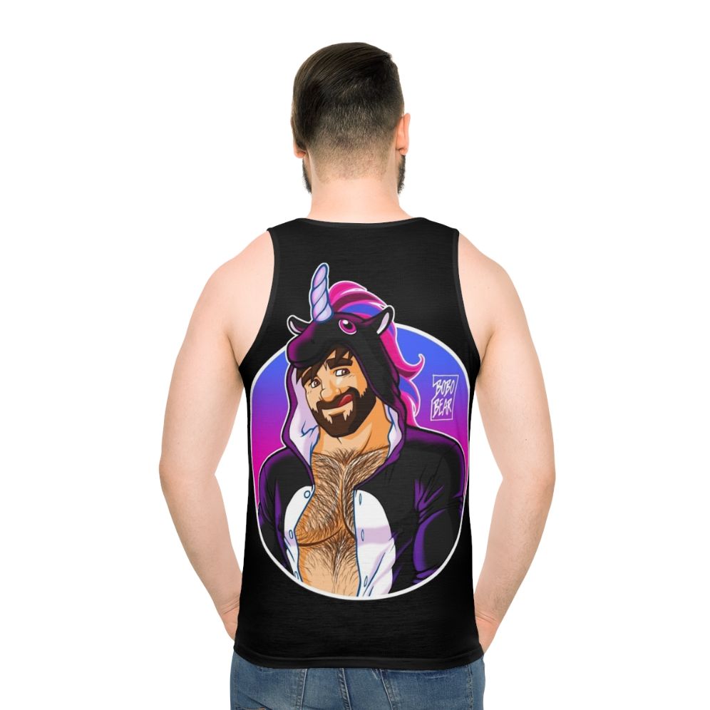 Adam Likes Unicorns Unisex Round Detail Tank Top