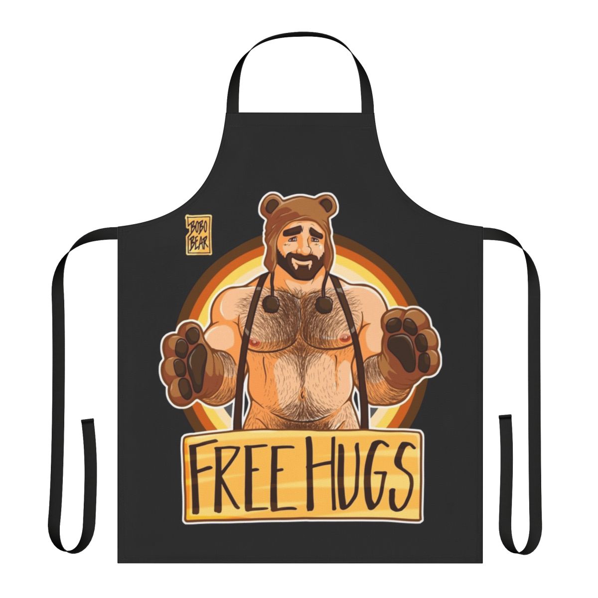 Adam's Hugs Bear Pride Apron with a bear design