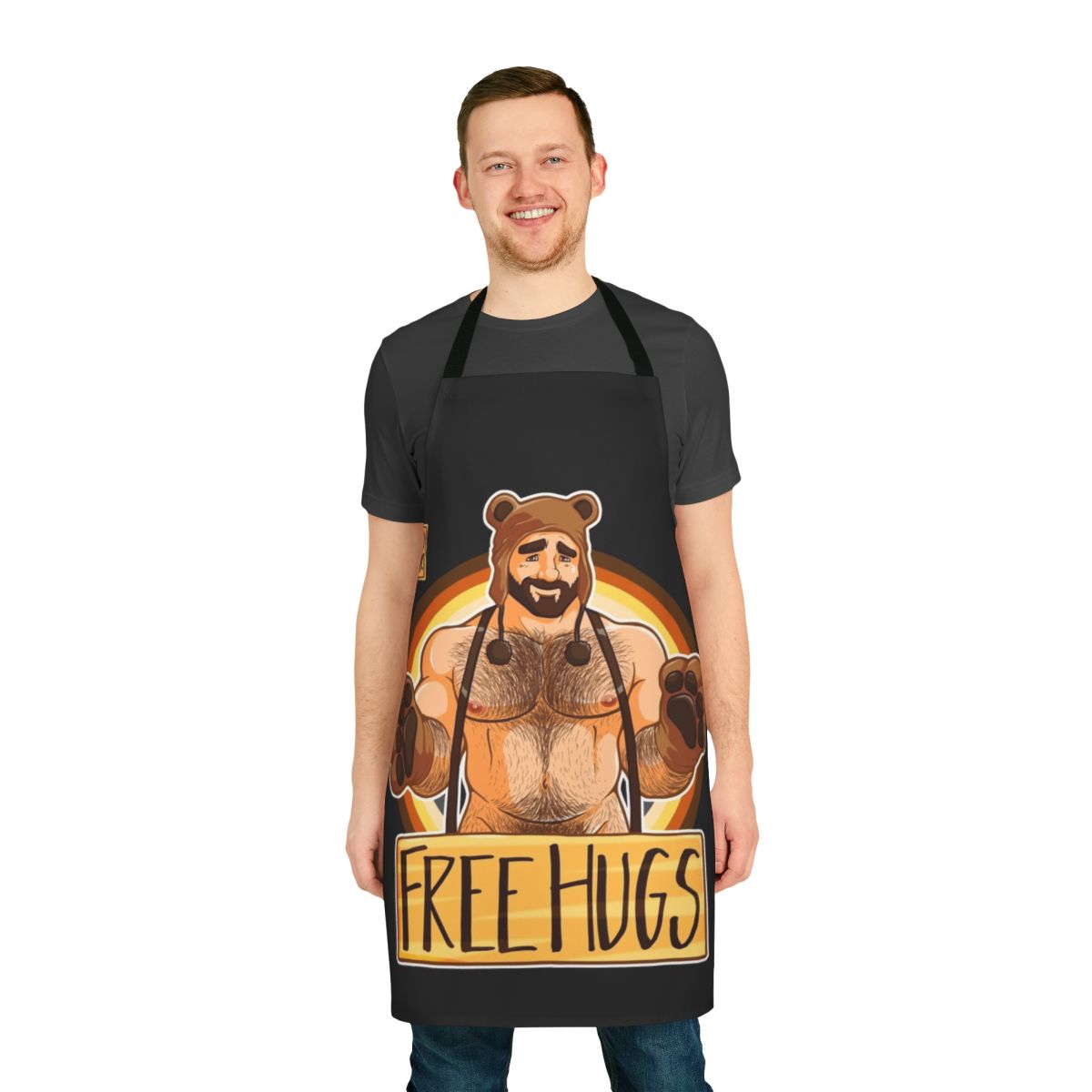 Adam's Hugs Bear Pride Apron with a bear design