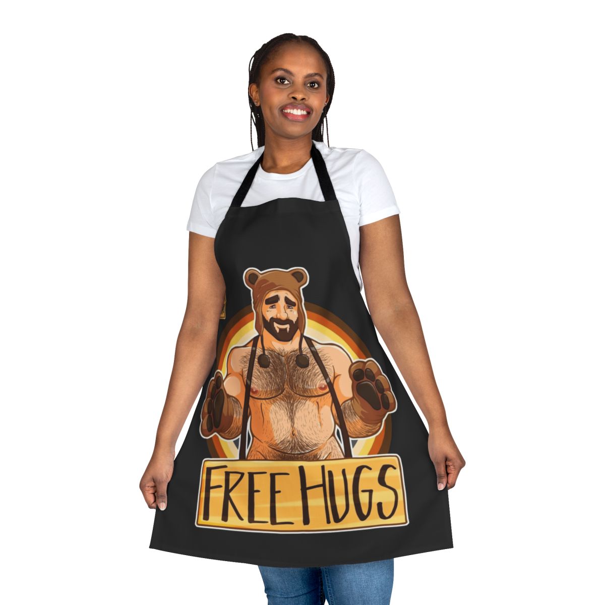 Adam's Hugs Bear Pride Apron with a bear design