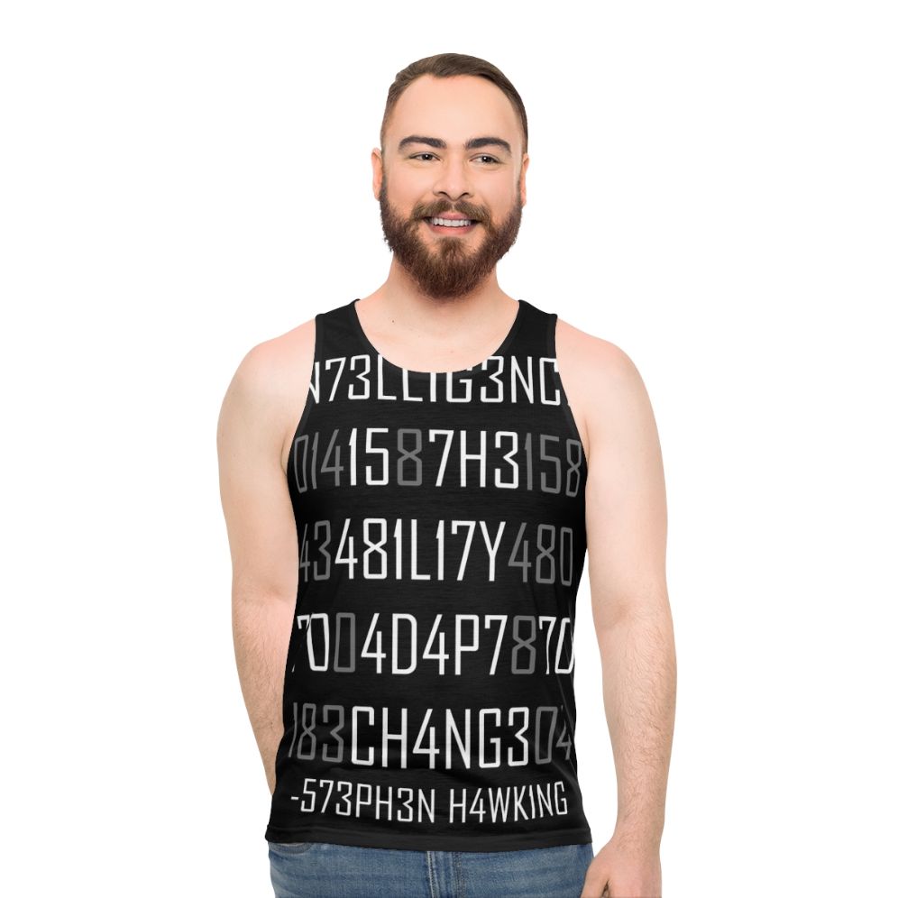 Adapt to Change Encoded Reversed Unisex Tank Top