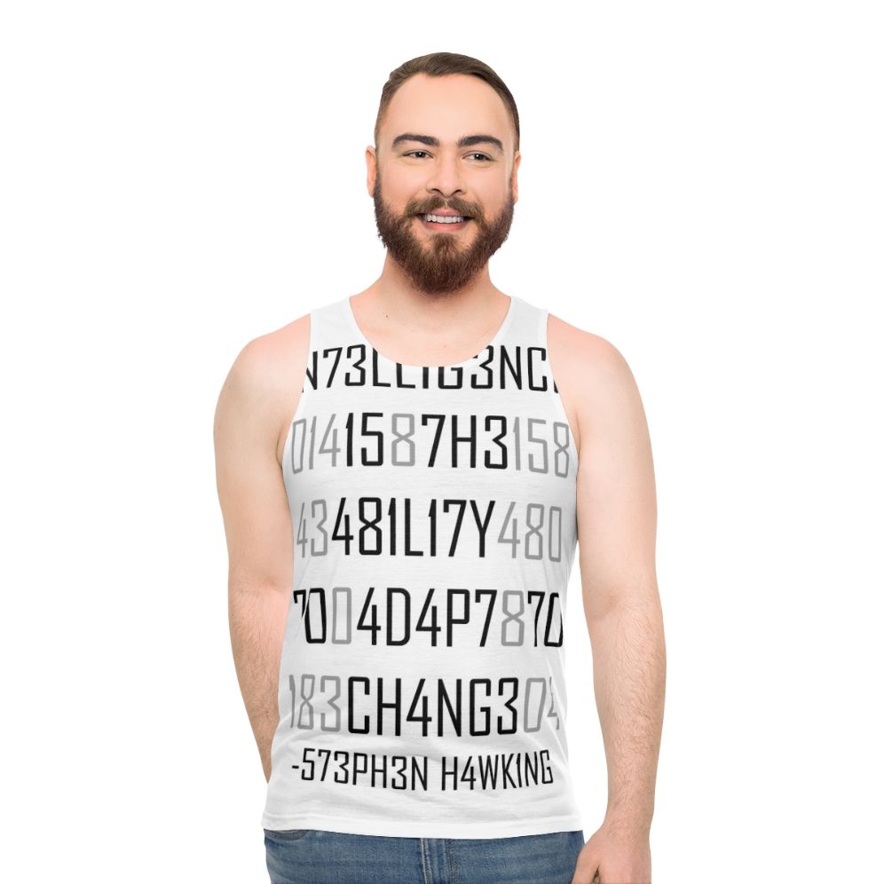 Adapt To Change Encoded Unisex Science Tank Top