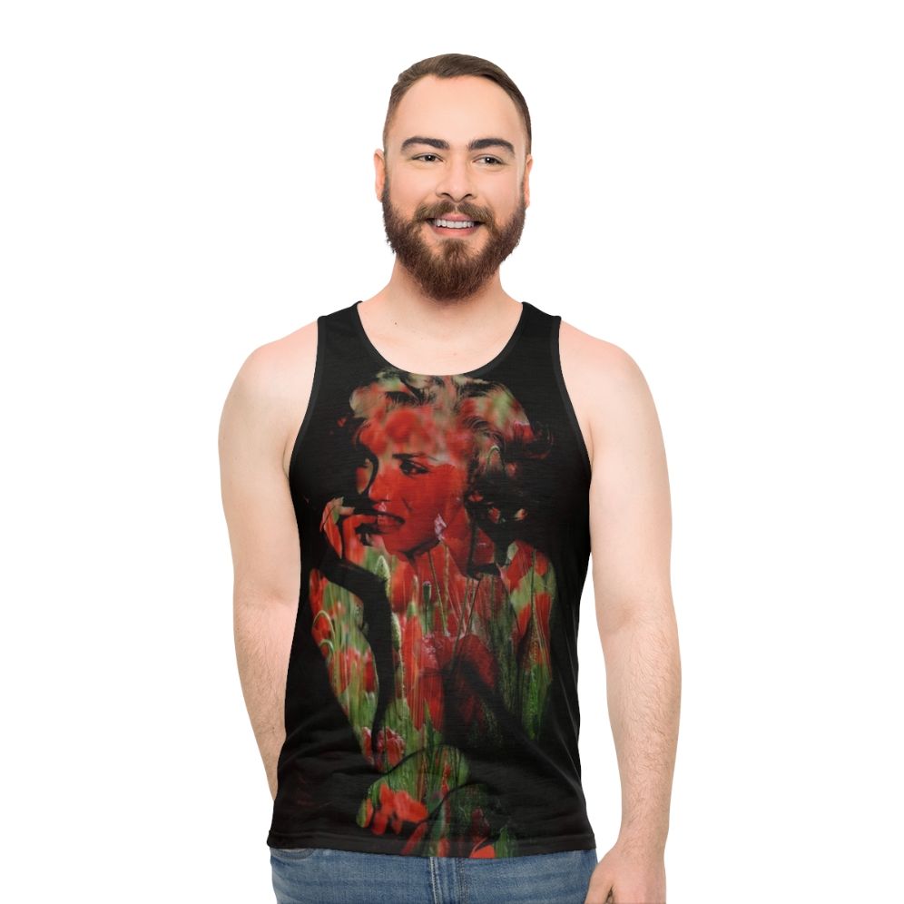 Addiction Calling Unisex Tank Top featuring pop culture abstract art with neon colors