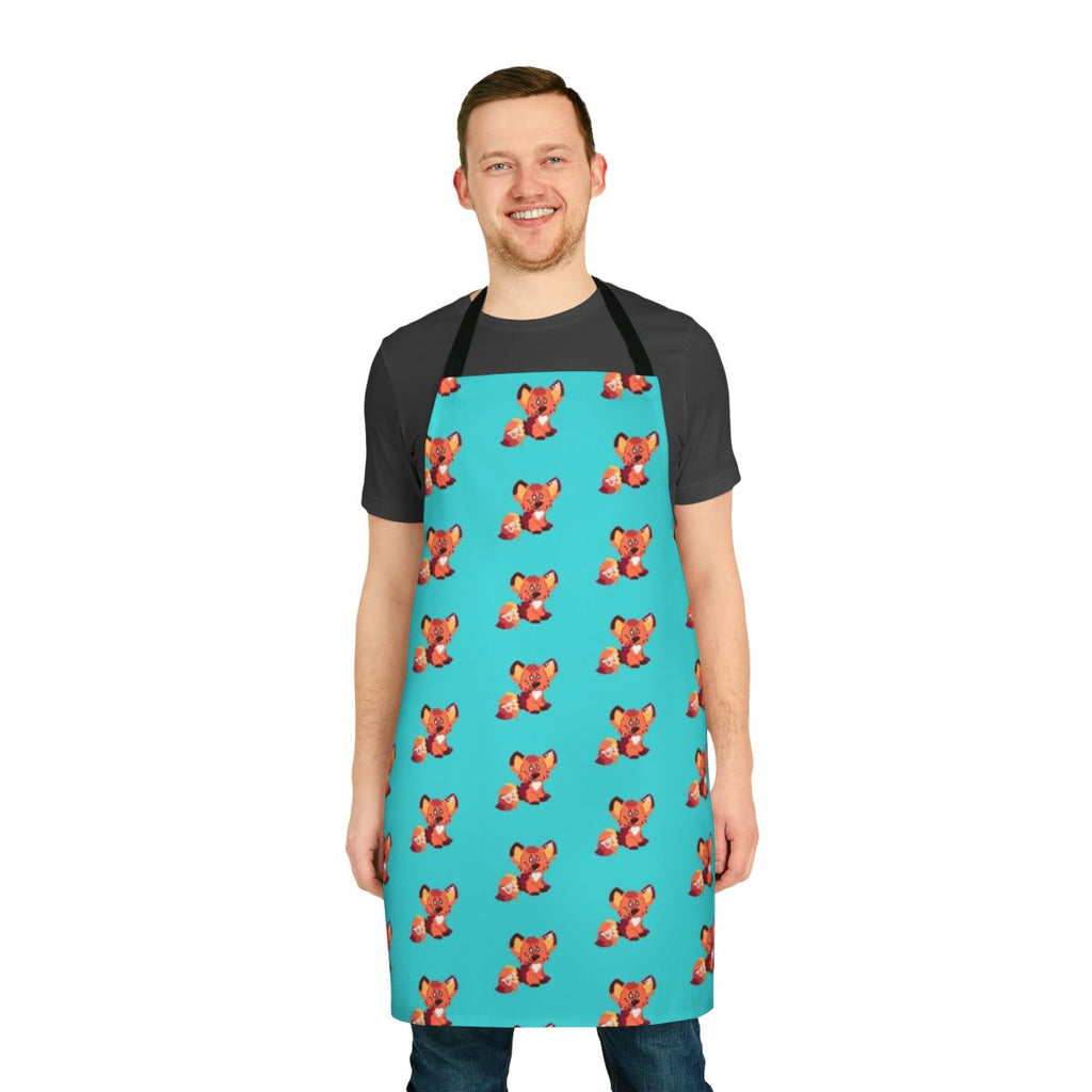 ADHD Awareness Apron featuring a feral fox and butterfly pattern