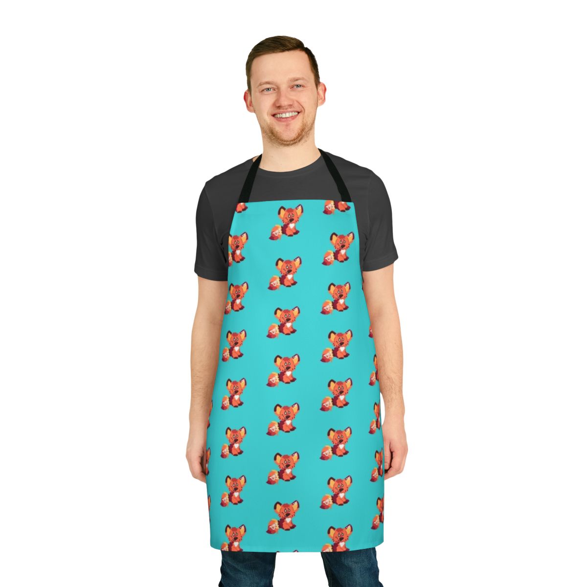 ADHD Awareness Apron featuring a feral fox and butterfly pattern