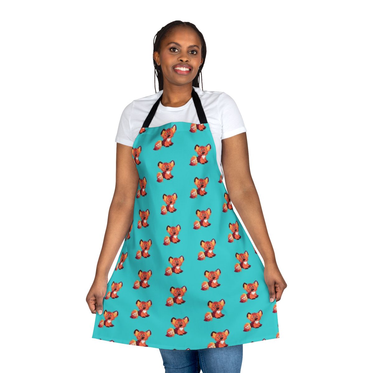 ADHD Awareness Apron featuring a feral fox and butterfly pattern