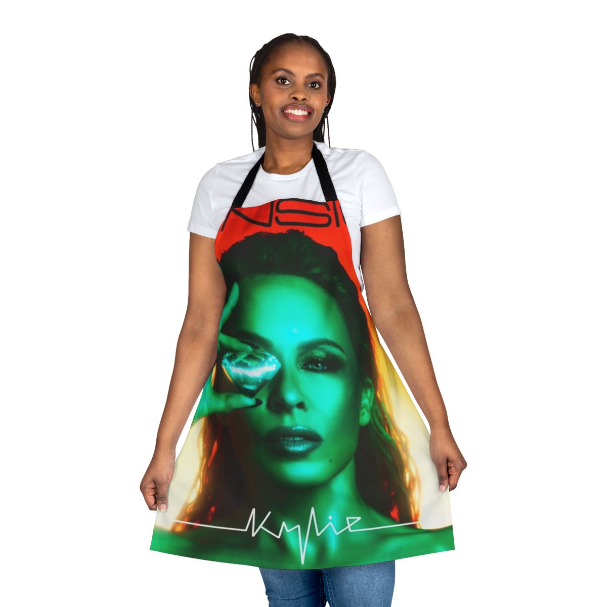 Adjustable tension apron with a stylish design, perfect for the kitchen.