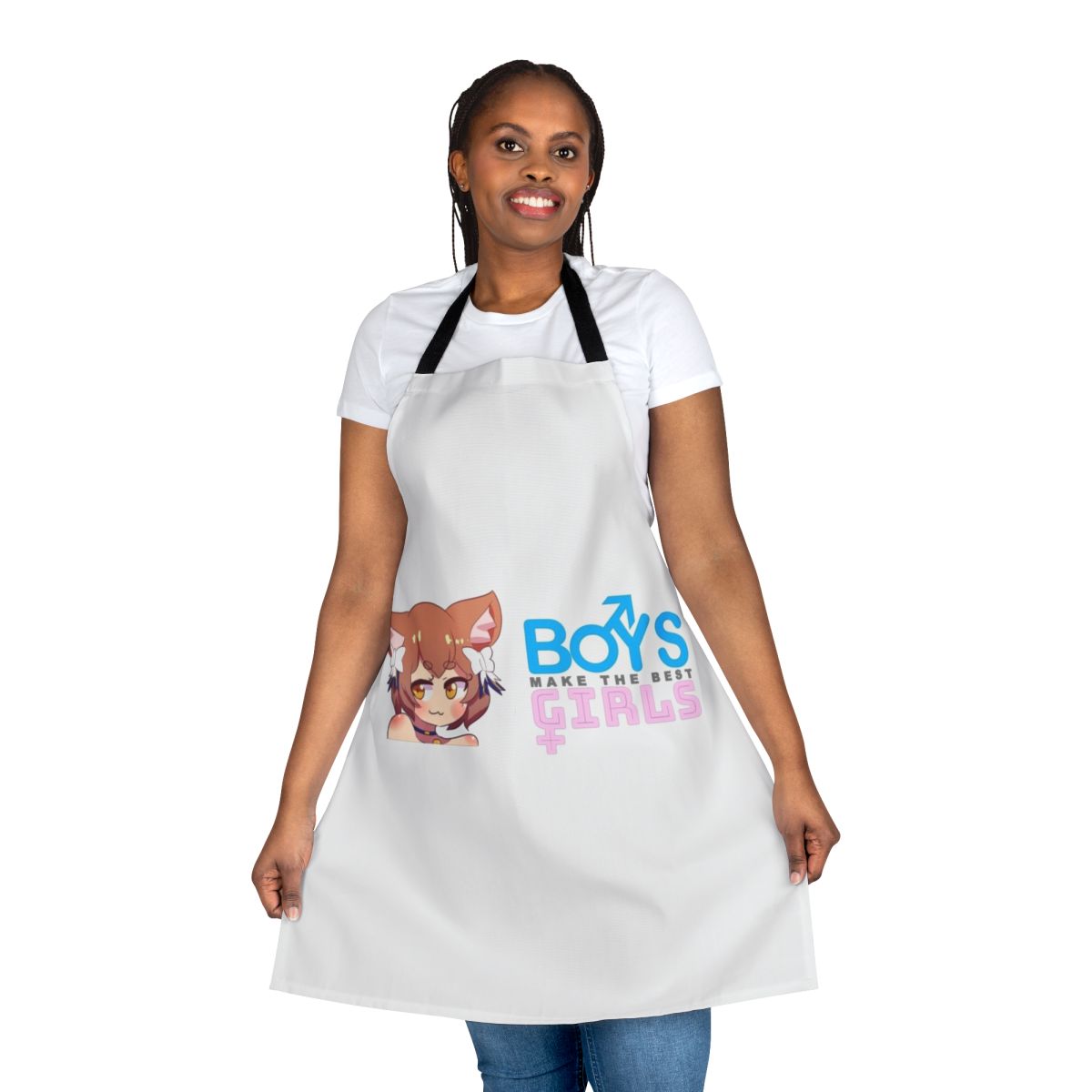 Apron featuring an adorable anime-style crossdressing character