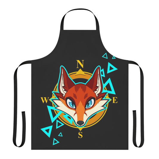 Anthropomorphic fox head design on an apron