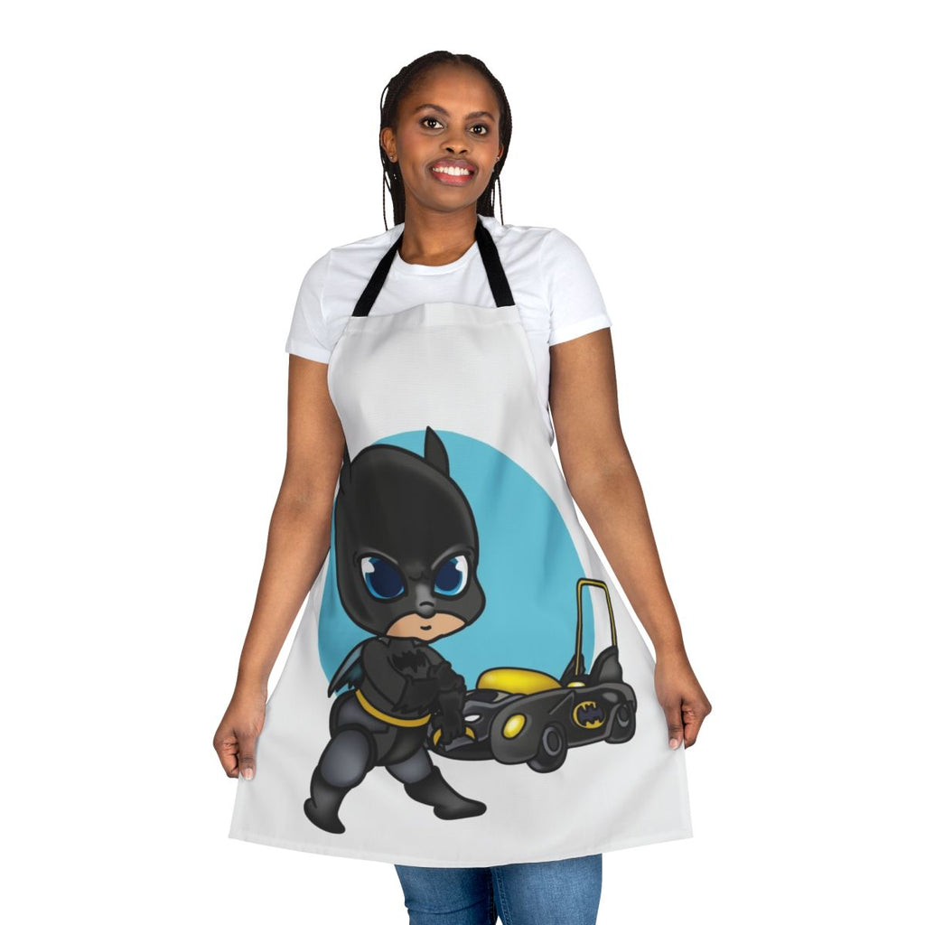 Adorable baby bat superhero apron with cute cartoon design