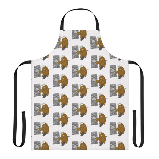Illustration of a beaver wearing a baker's apron, ready to bake bread