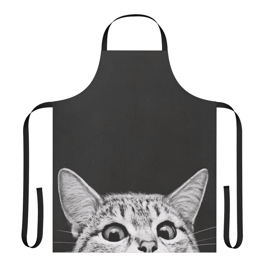 Apron with a playful black and white cat design