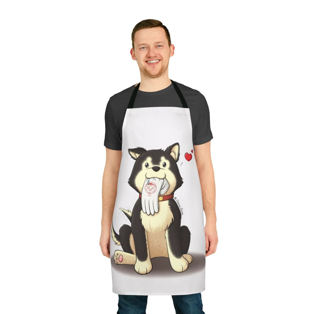 Black Hayate Apron featuring the loyal dog from Fullmetal Alchemist