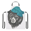 Soft blue apron with a playful bear design