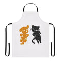 A stylish and practical kitchen apron featuring a playful cat and dog design.