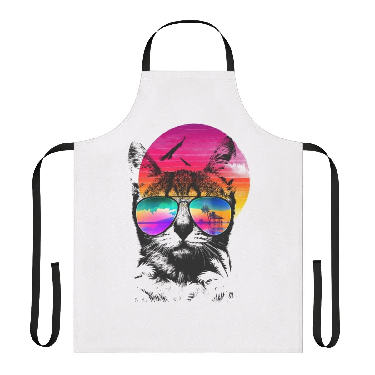 Colorful and whimsical cat apron perfect for summer cooking and baking