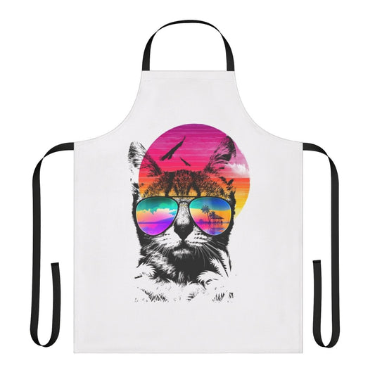 Colorful and whimsical cat apron perfect for summer cooking and baking