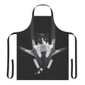 A cat snuggled inside a baby carrier-style apron