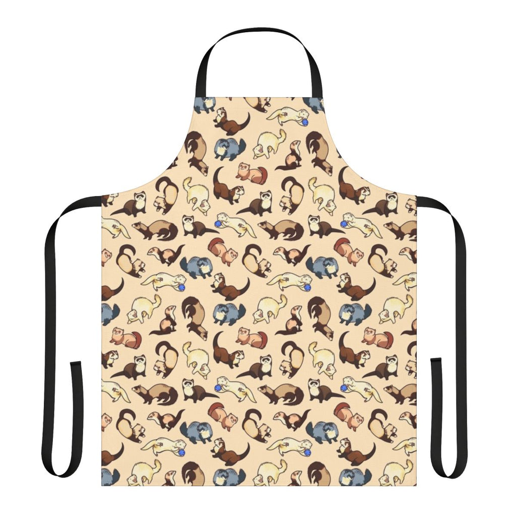 A stylish apron featuring a playful cat and snake pattern design