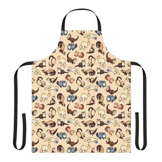 A stylish apron featuring a playful cat and snake pattern design