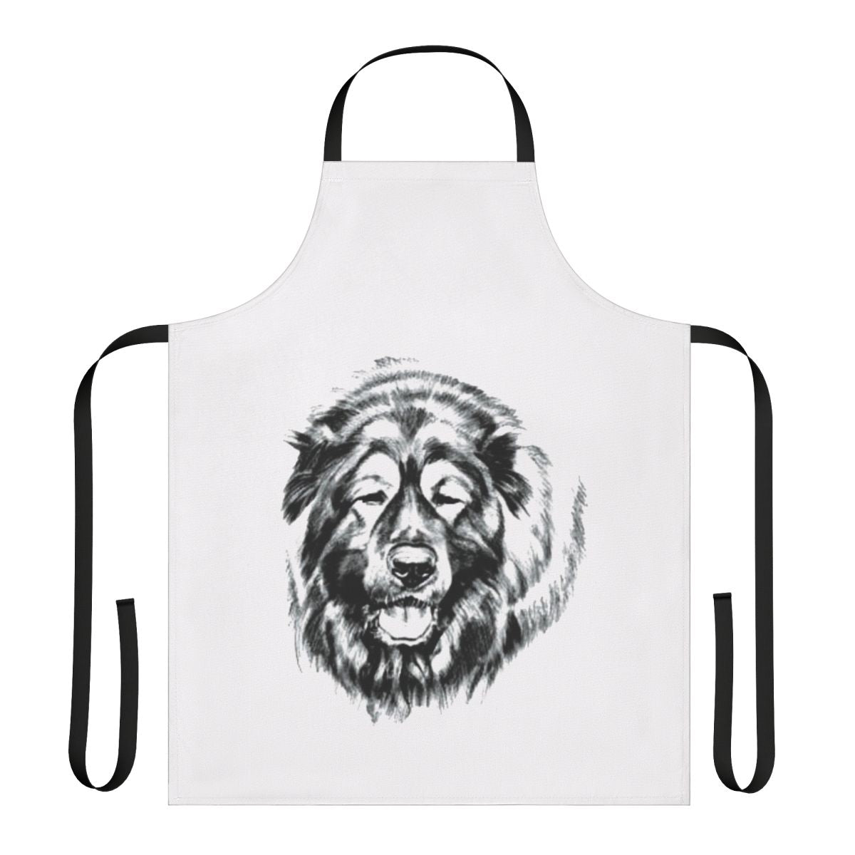 Caucasian Shepherd dog breed featured on a durable, high-quality apron